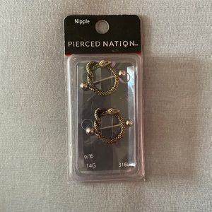 Gold Snake 14 G Nipple Ring Jewelry